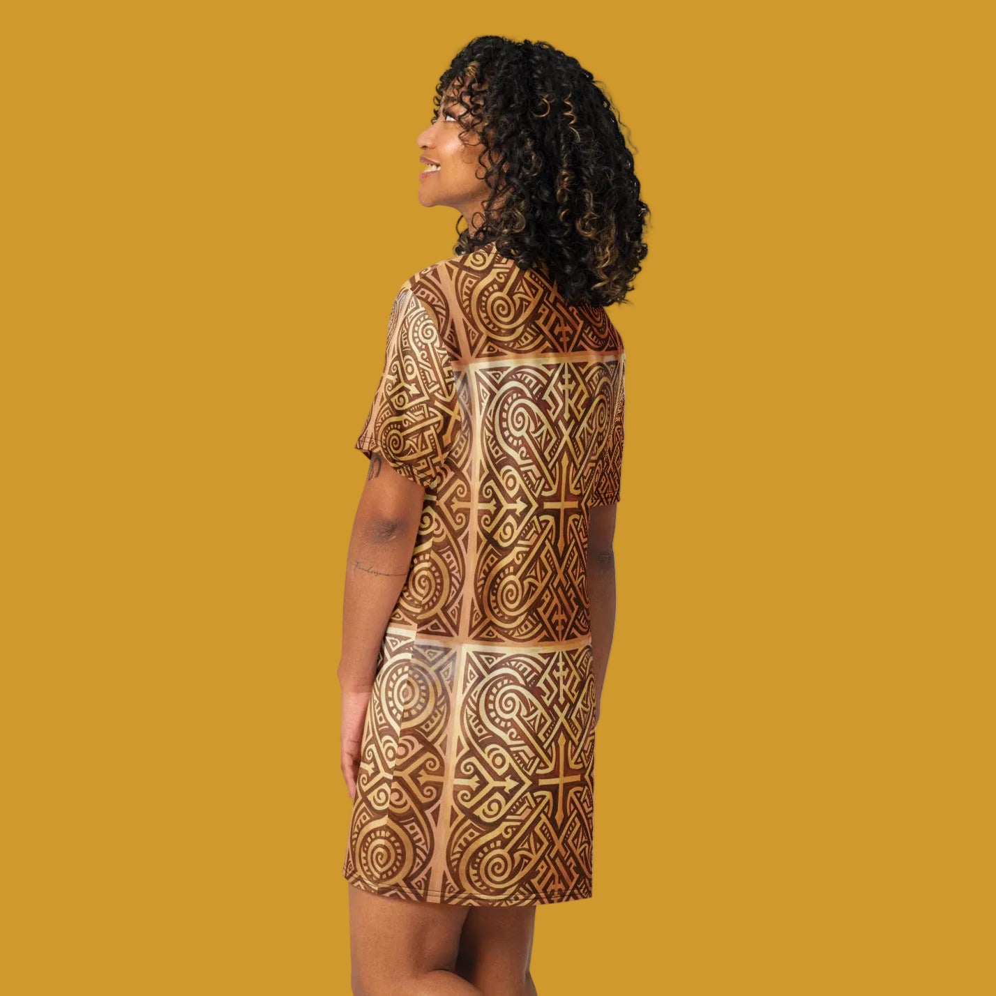 V.I.M Nordic Tribal Print Design T-shirt dress - Velvet Ink Market (V.I.M)
