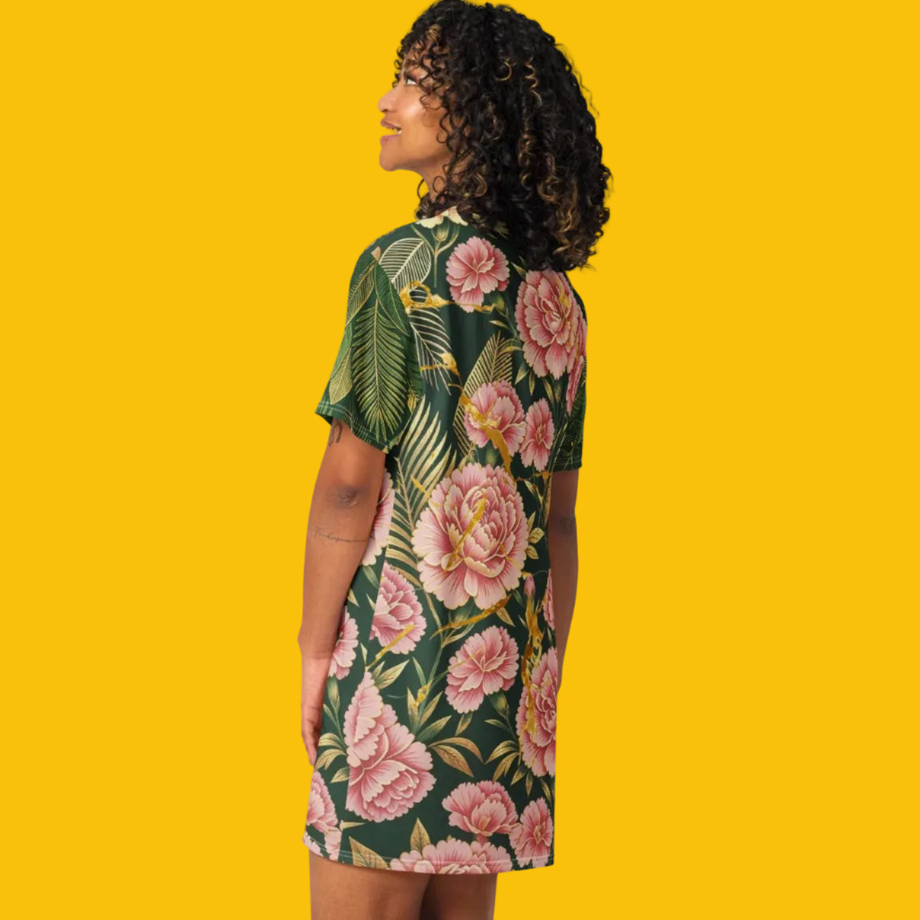 V.I.M Floral Large Bold T-shirt dress - Velvet Ink Market (V.I.M)