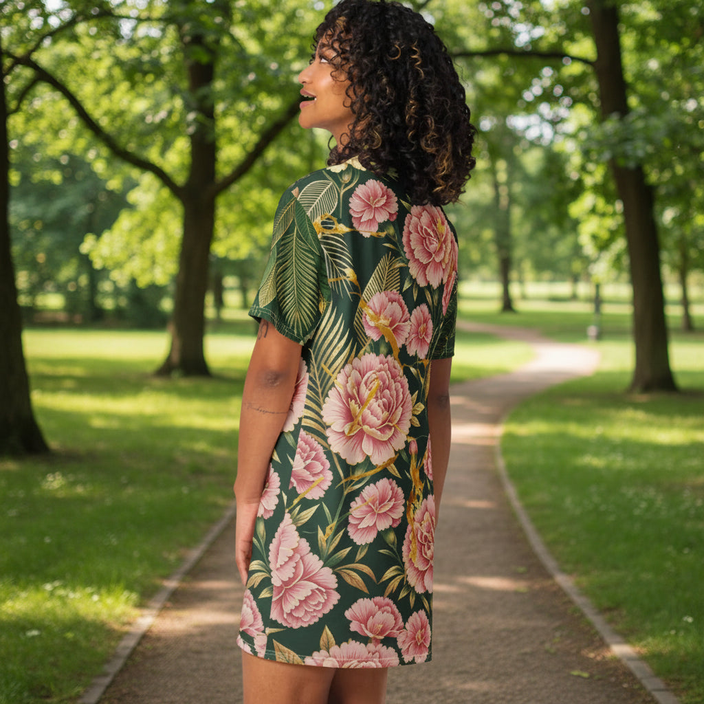 Elevate Your Style with the Bold Floral T-Shirt Dress - Velvet Ink Market (V.I.M)