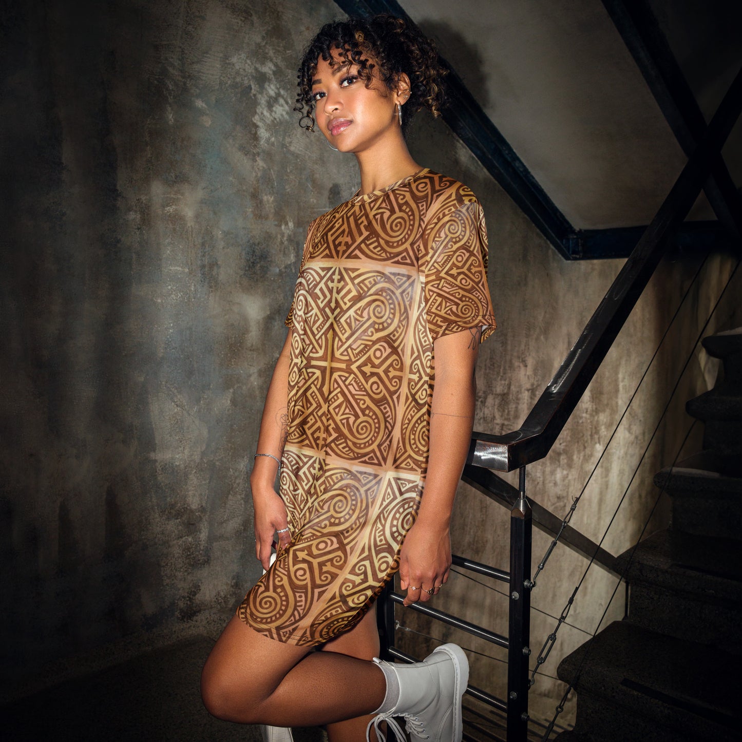 V.I.M Nordic Tribal Print Design T-shirt dress - Velvet Ink Market (V.I.M)