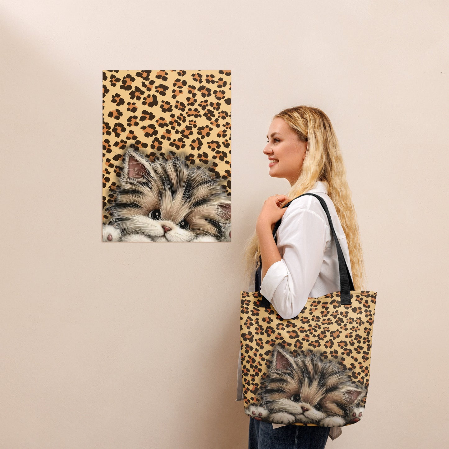 Celestial Bloom Kitty Tote Bag - Velvet Ink Market (V.I.M)