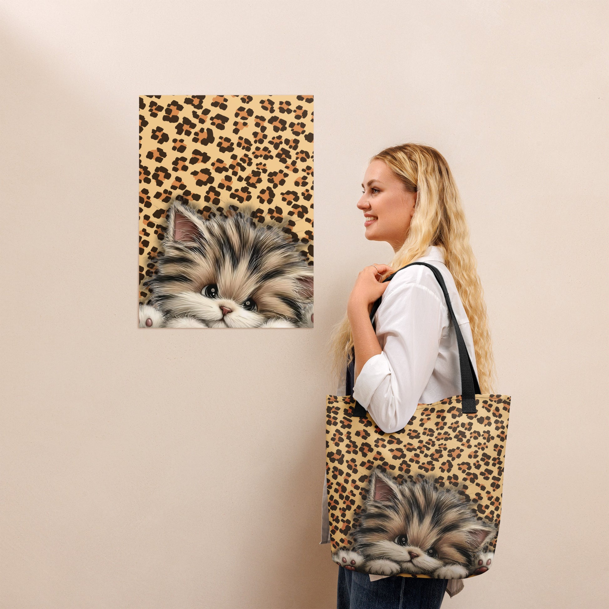 Celestial Bloom Kitty Tote Bag - Velvet Ink Market (V.I.M)