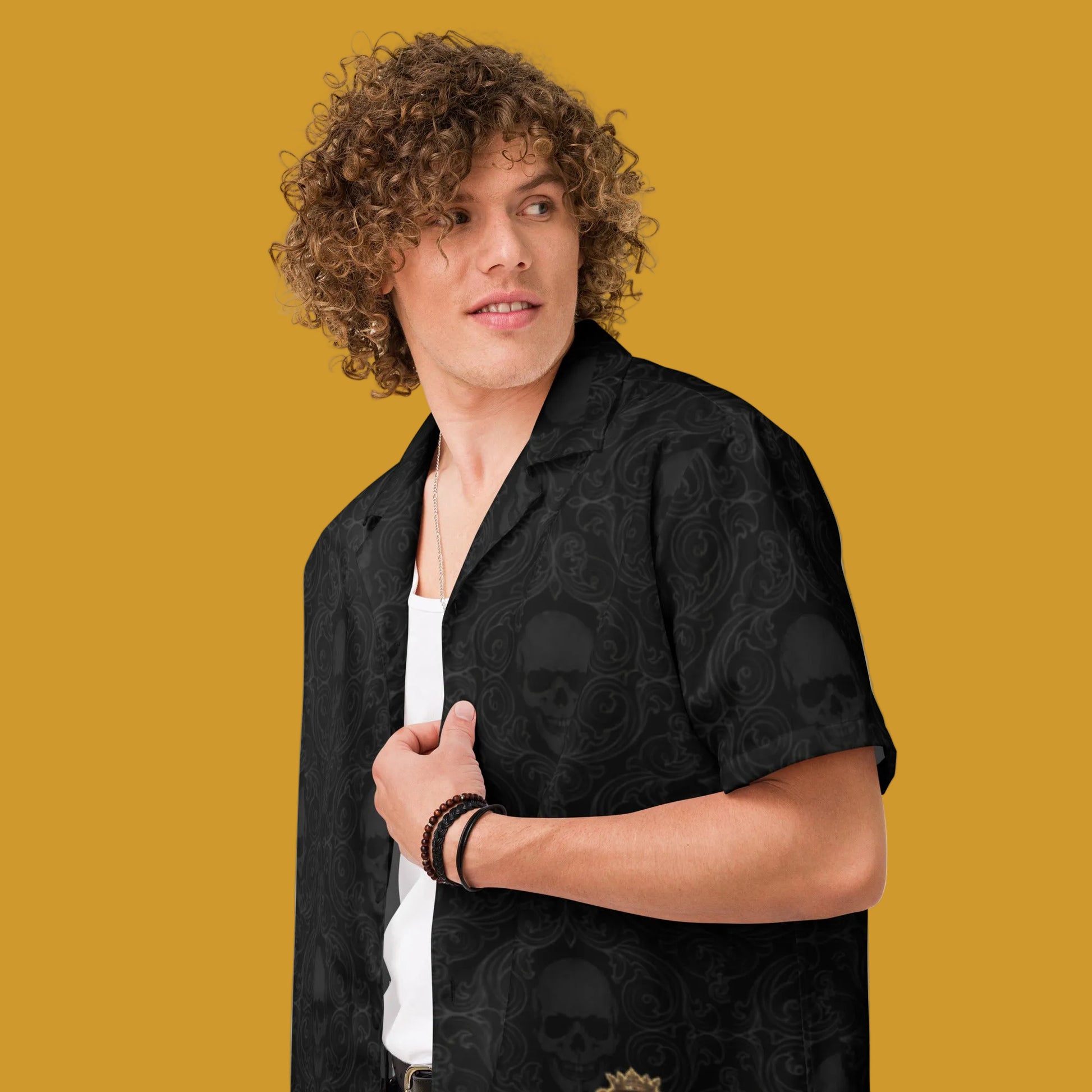 Tribal Skull Family Pride Unisex Button Shirt - Velvet Ink Market (V.I.M)
