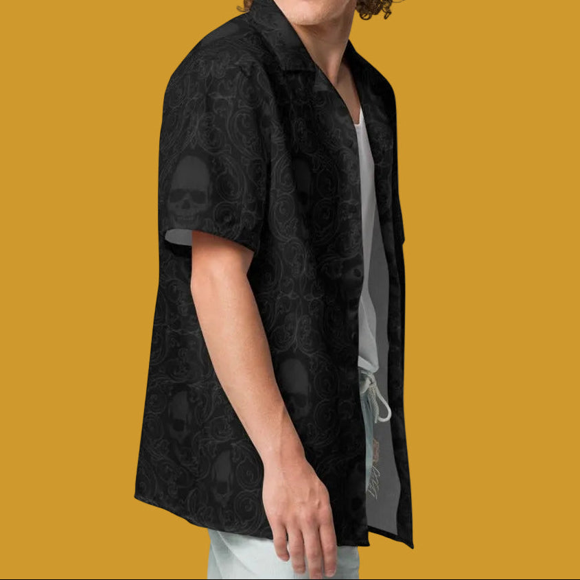 Tribal Skull Family Pride Unisex Button Shirt - Velvet Ink Market (V.I.M)