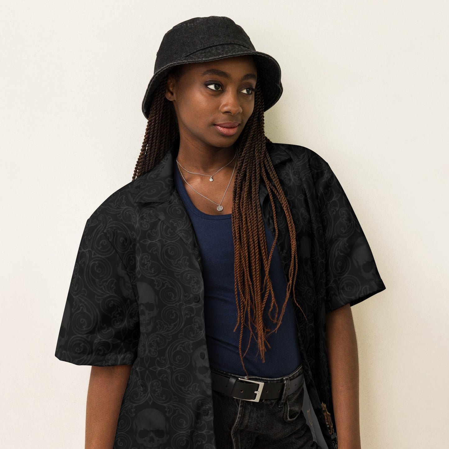 Tribal Skull Family Pride Unisex Button Shirt - Velvet Ink Market (V.I.M)