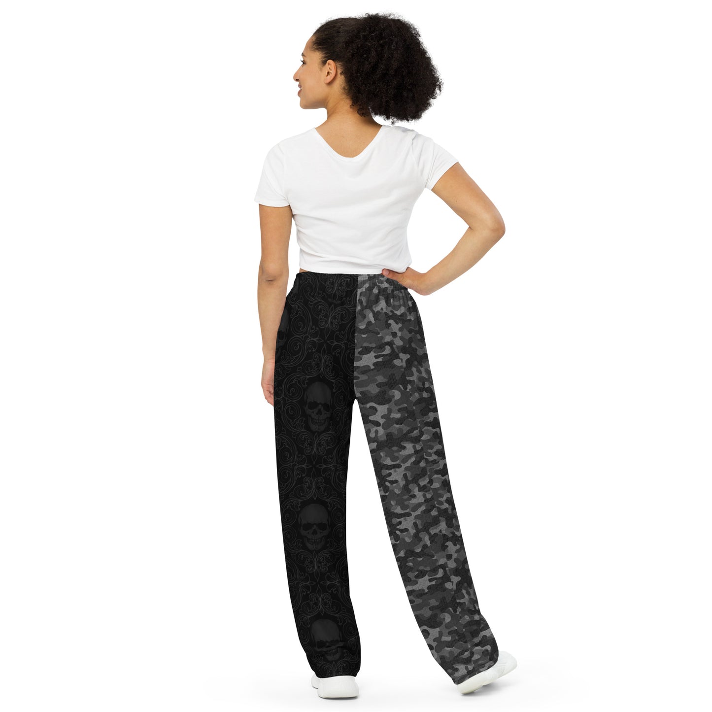 V.I.M Half Leg Camo Tribal Skull Wide-Leg Pants - Velvet Ink Market (V.I.M)