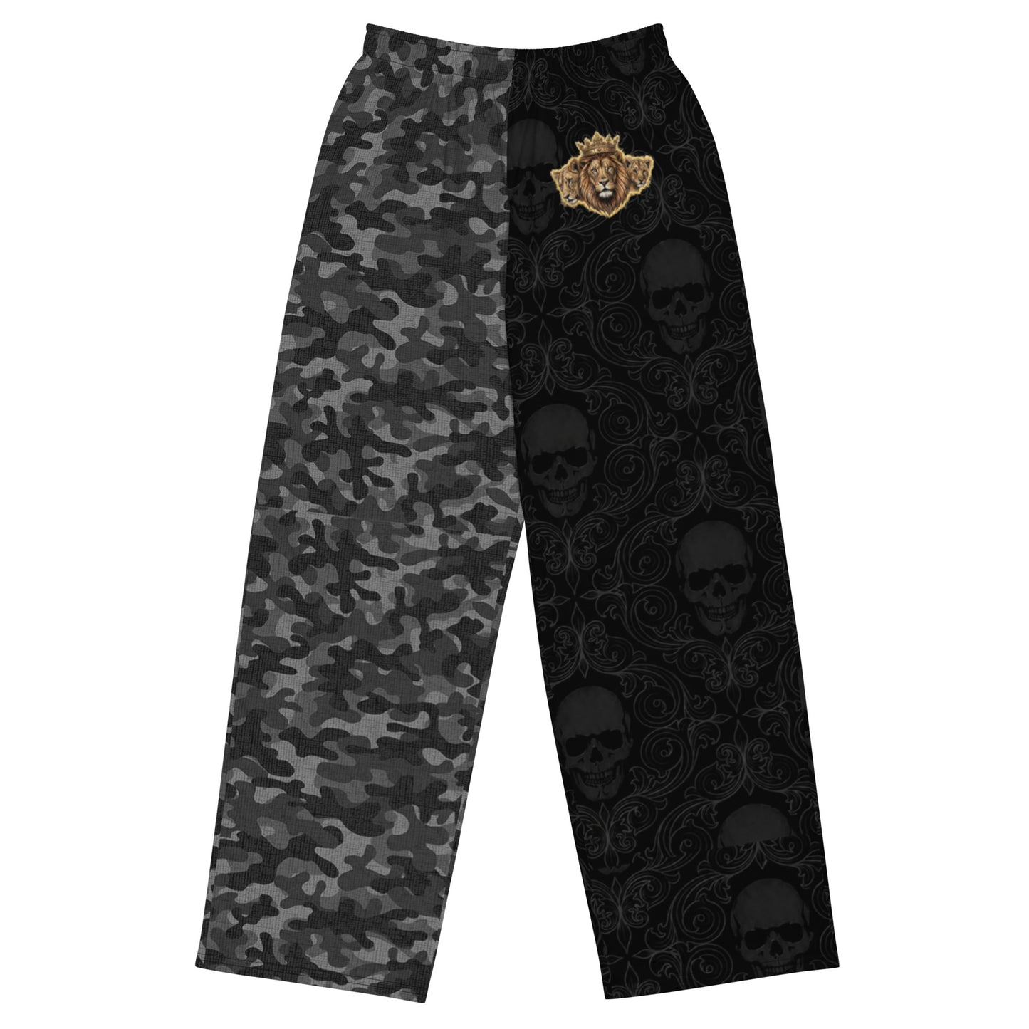 V.I.M Half Leg Camo Tribal Skull Wide-Leg Pants - Velvet Ink Market (V.I.M)
