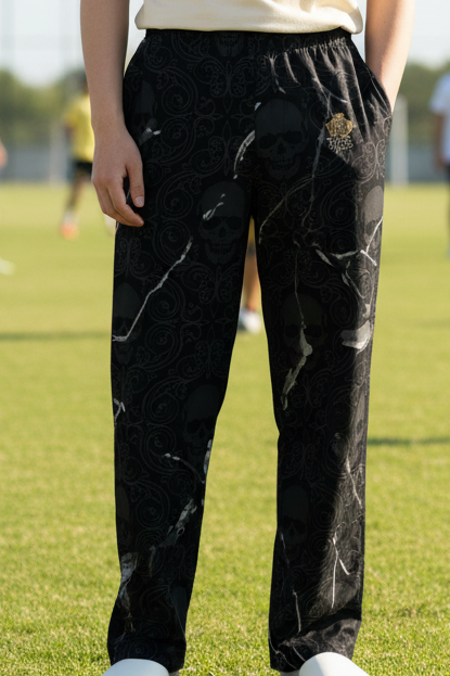 V.I.M Tribal Skull Marble Effect Wide-Leg Pants - Velvet Ink Market (V.I.M)