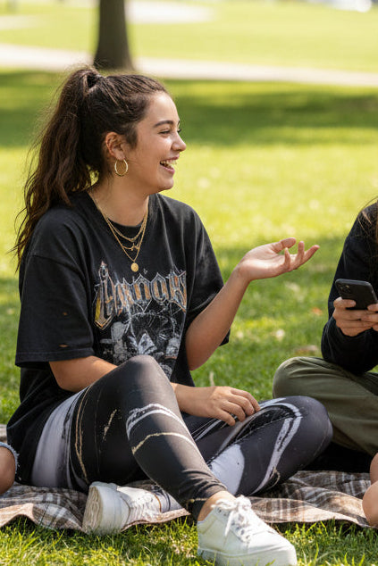 V.I.M Obsidian Shadow and Gold Marble Youth Leggings - Velvet Ink Market (V.I.M)