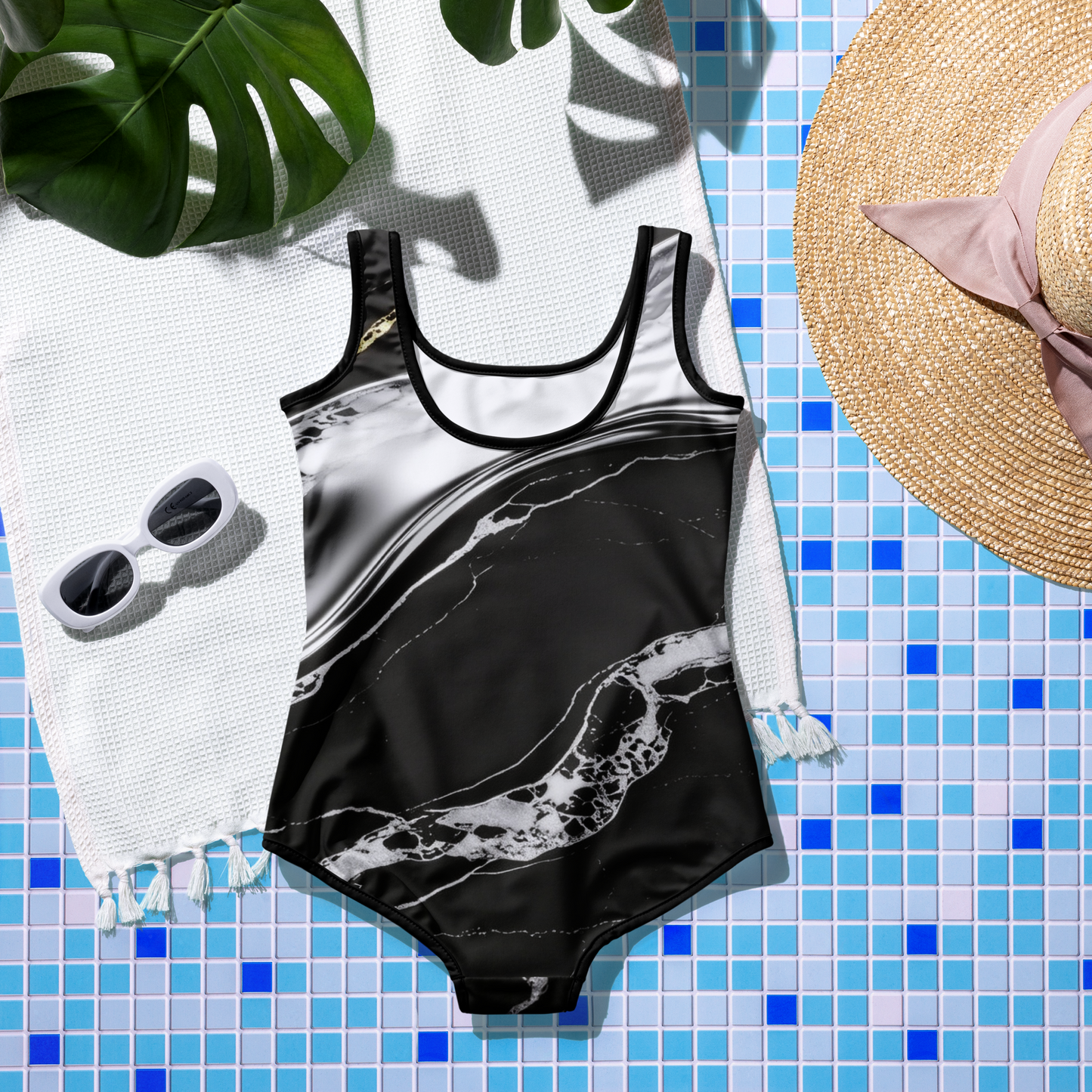 V.I.M Obsidian Marble Youth Swimsuit - Velvet Ink Market (V.I.M)