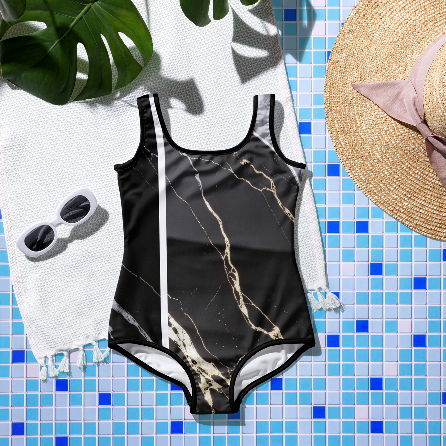 V.I.M Marble Gold & Silver Youth Swimsuit - Velvet Ink Market (V.I.M)