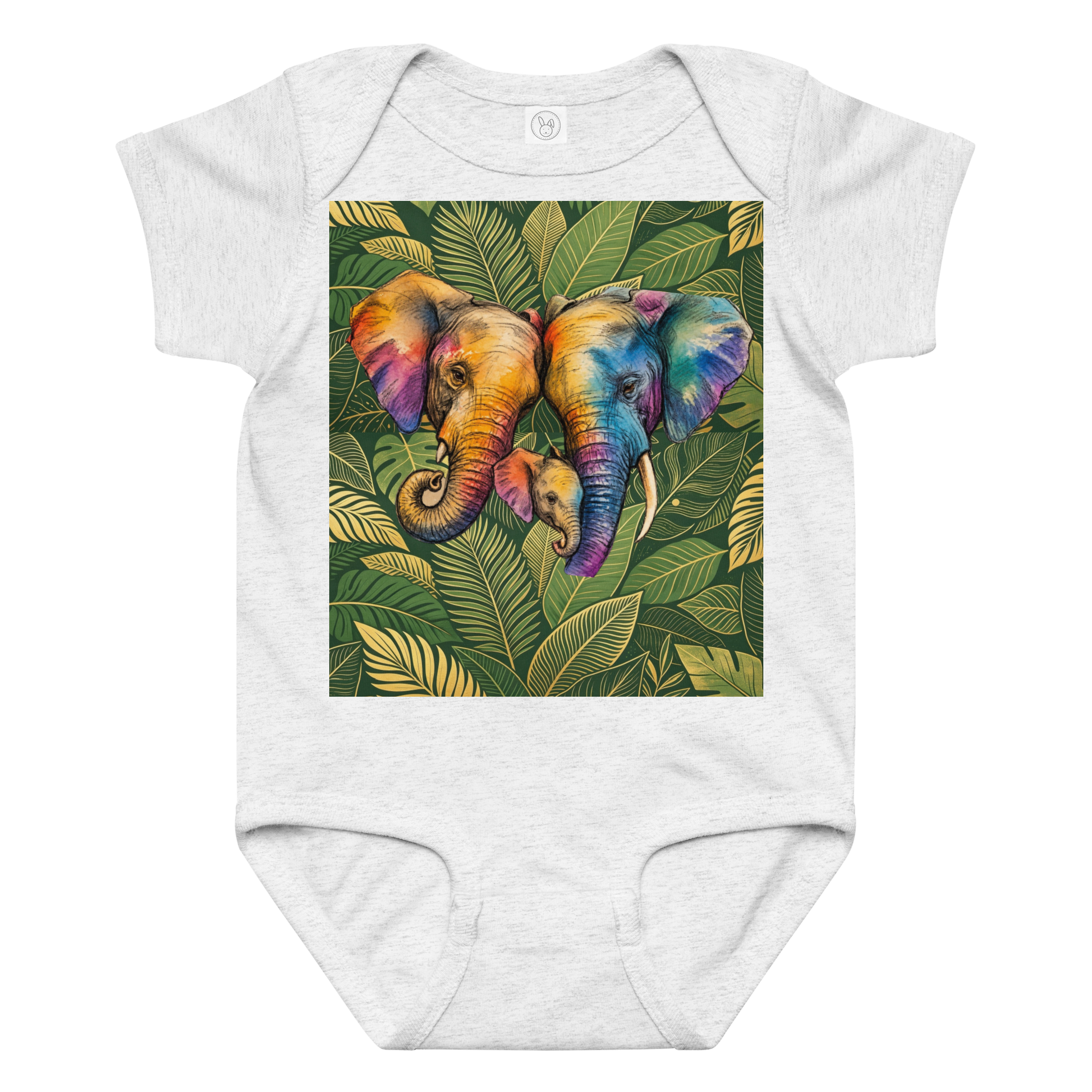 V.I.M Elephant Family Baby Comfort Jersey Bodysuit - Velvet Ink Market (V.I.M)