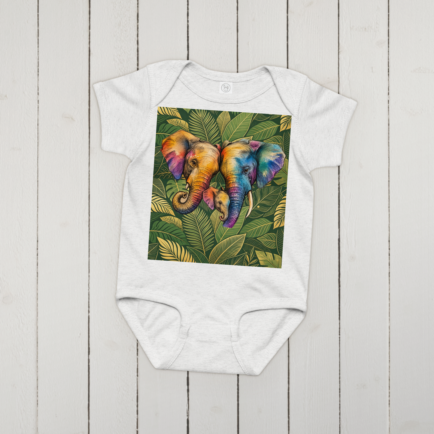 V.I.M Elephant Family Baby Comfort Jersey Bodysuit - Velvet Ink Market (V.I.M)