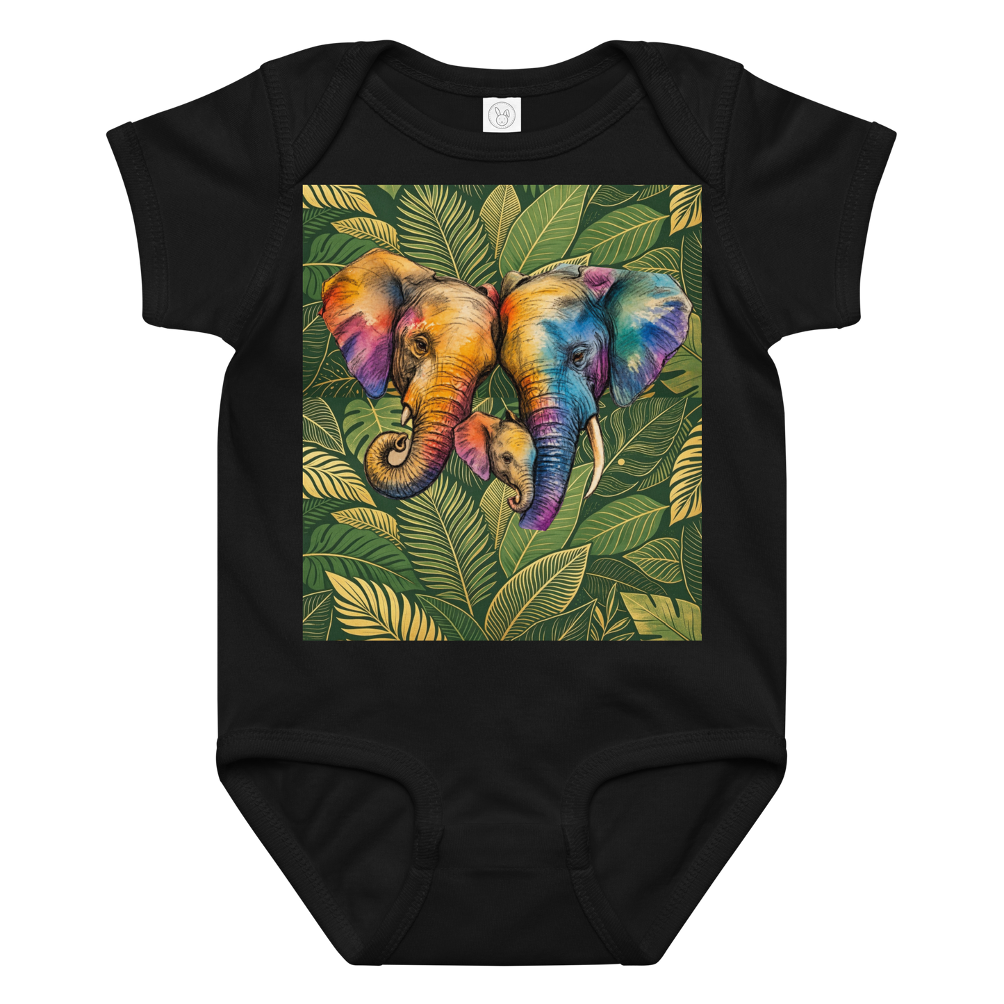 V.I.M Elephant Family Baby Comfort Jersey Bodysuit - Velvet Ink Market (V.I.M)