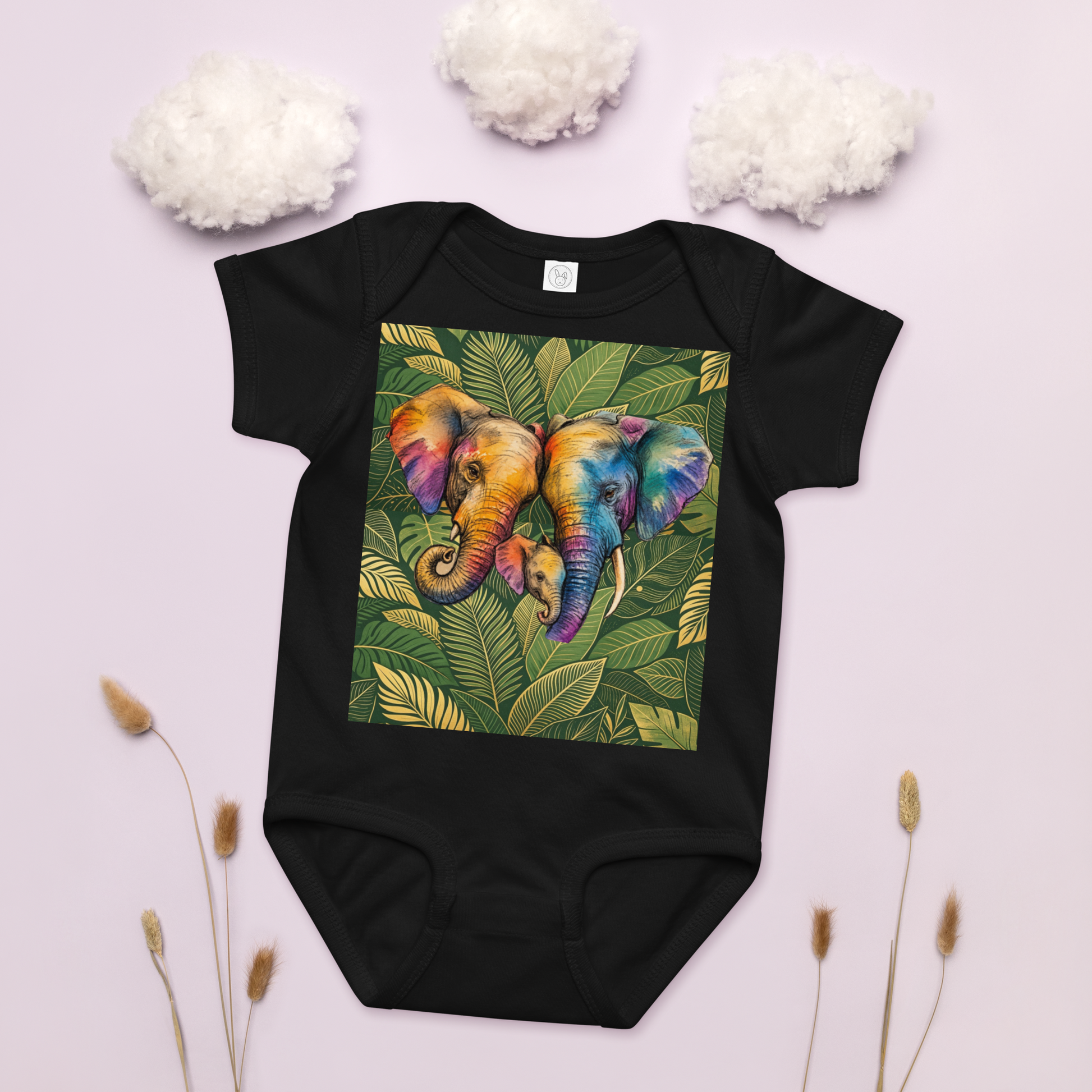 V.I.M Elephant Family Baby Comfort Jersey Bodysuit - Velvet Ink Market (V.I.M)