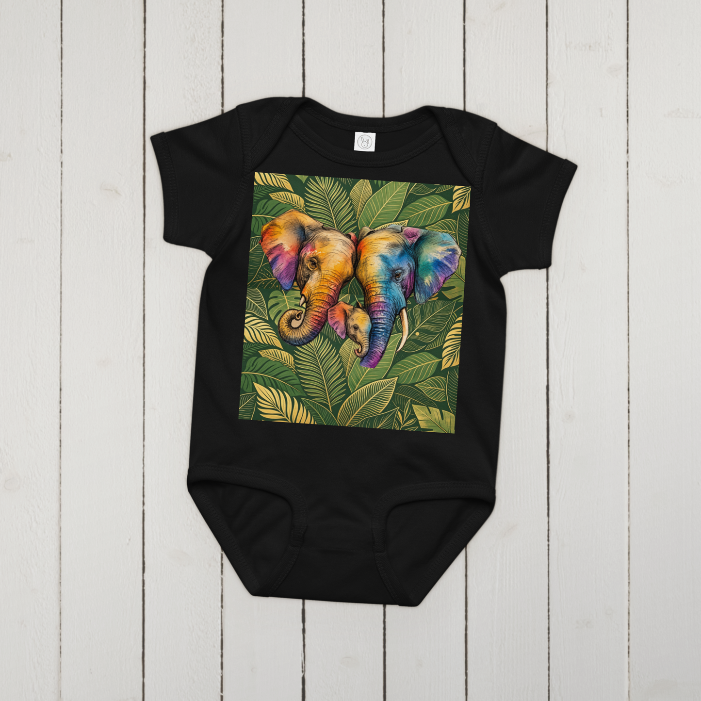 V.I.M Elephant Family Baby Comfort Jersey Bodysuit - Velvet Ink Market (V.I.M)
