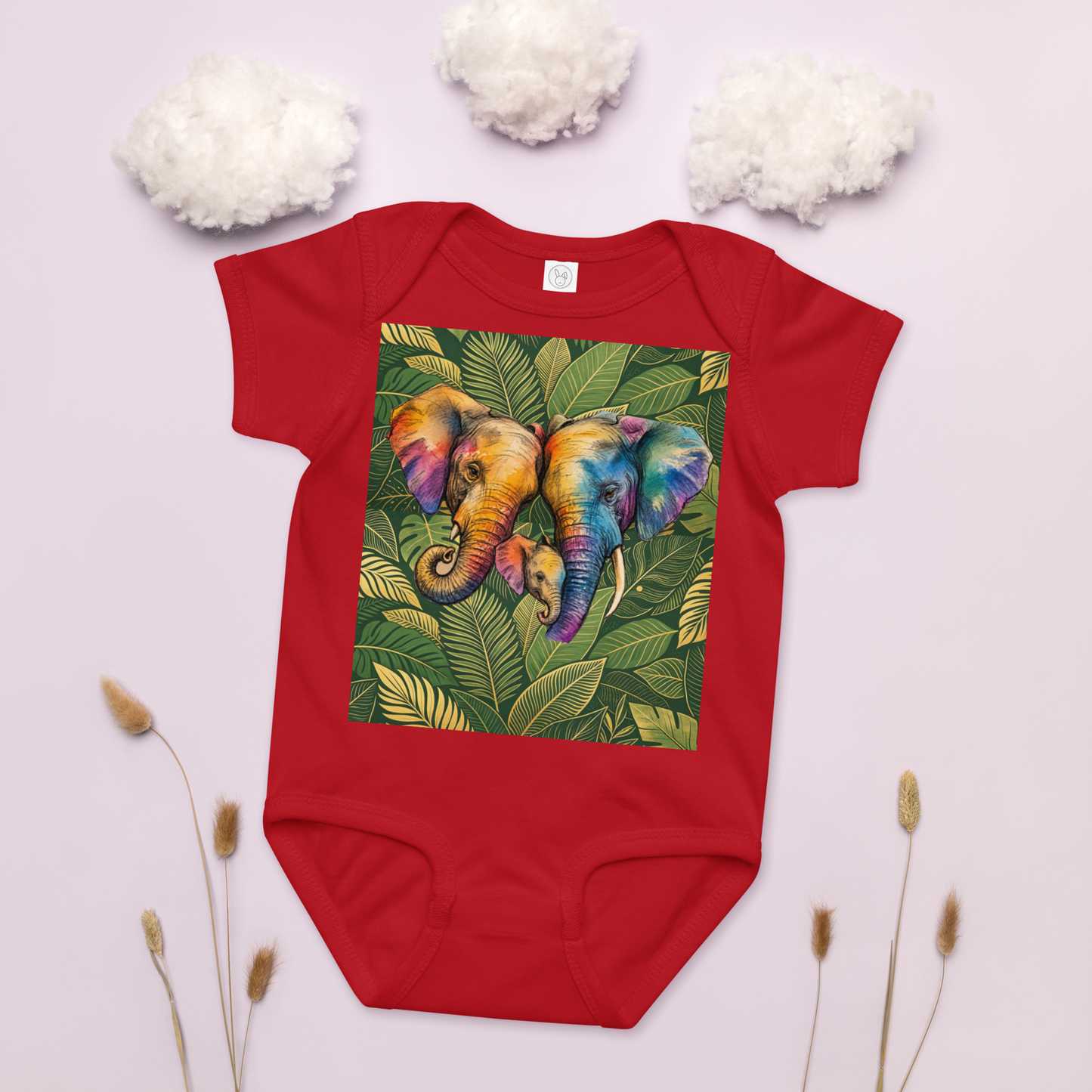 V.I.M Elephant Family Baby Comfort Jersey Bodysuit - Velvet Ink Market (V.I.M)