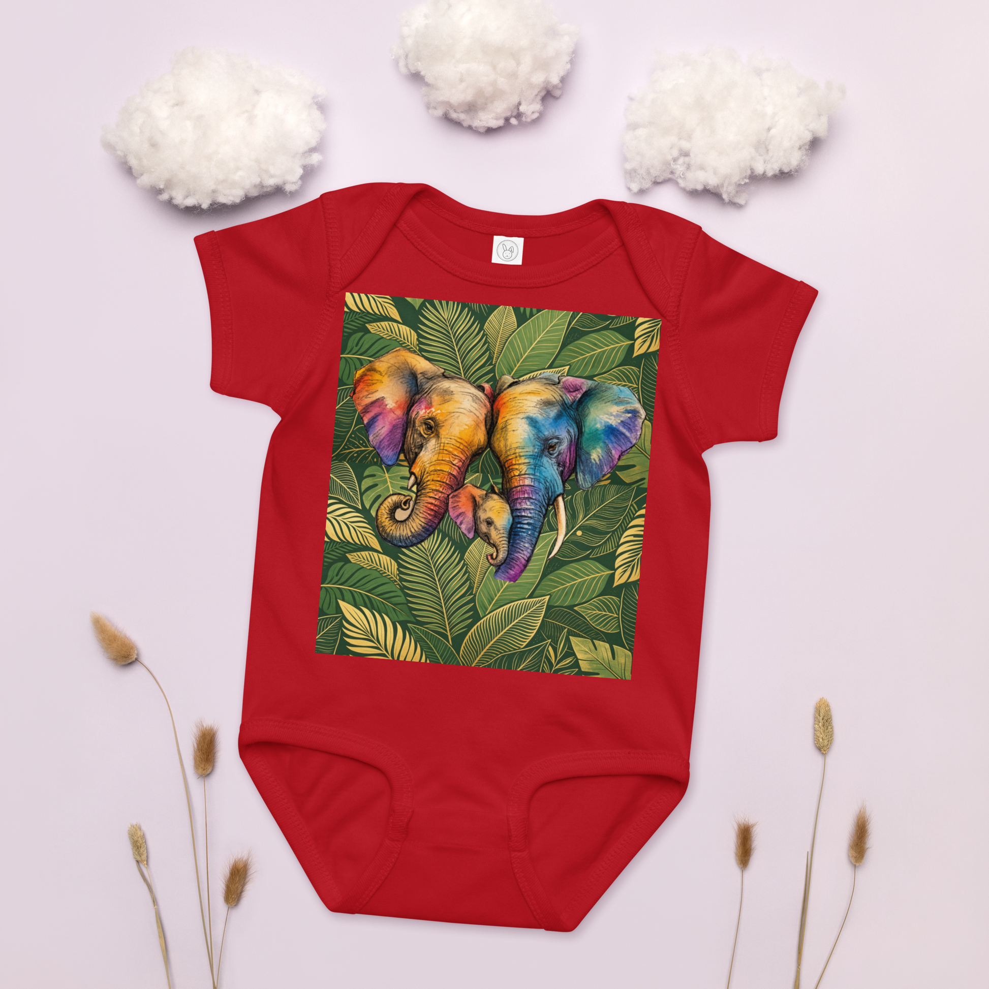 V.I.M Elephant Family Baby Comfort Jersey Bodysuit - Velvet Ink Market (V.I.M)