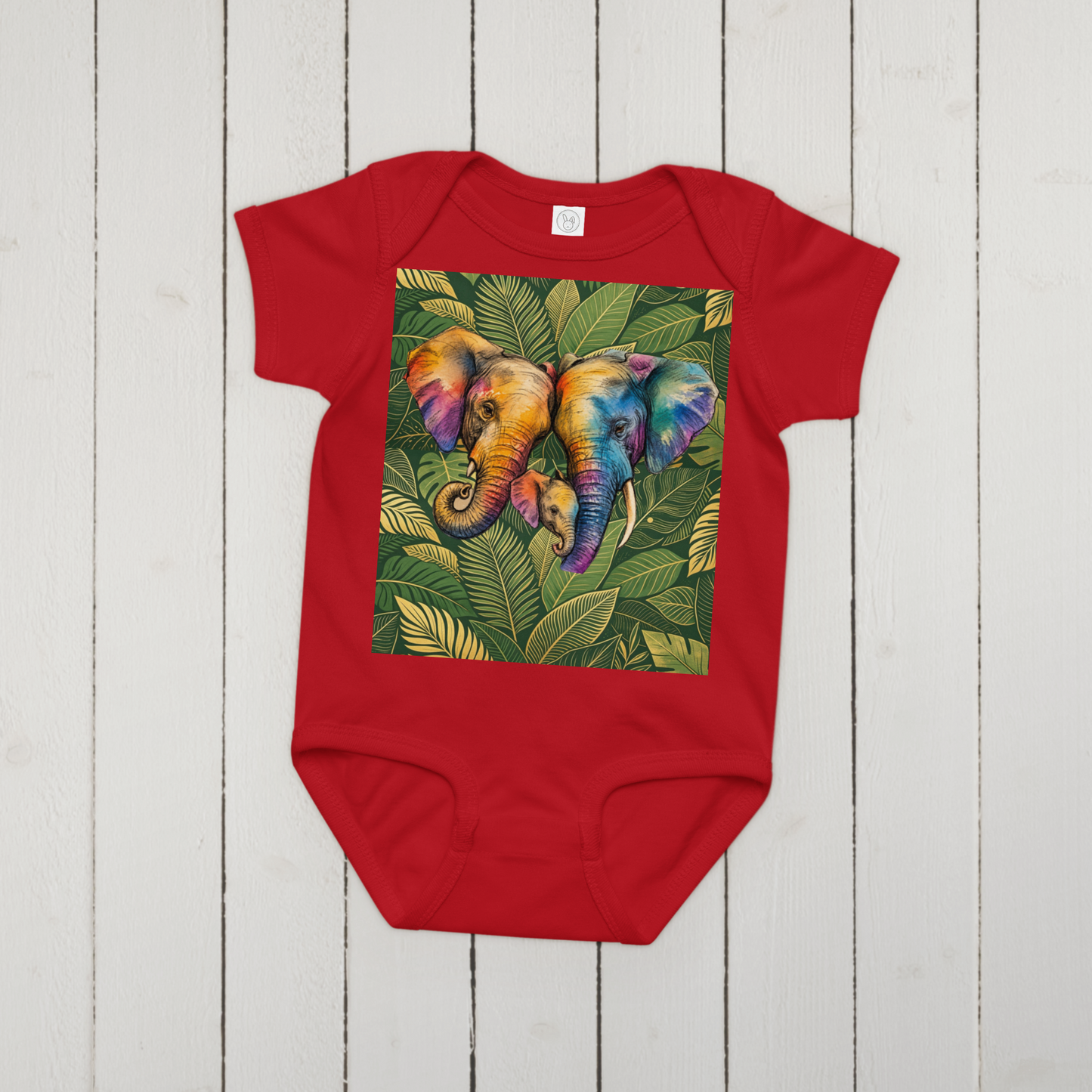 V.I.M Elephant Family Baby Comfort Jersey Bodysuit - Velvet Ink Market (V.I.M)