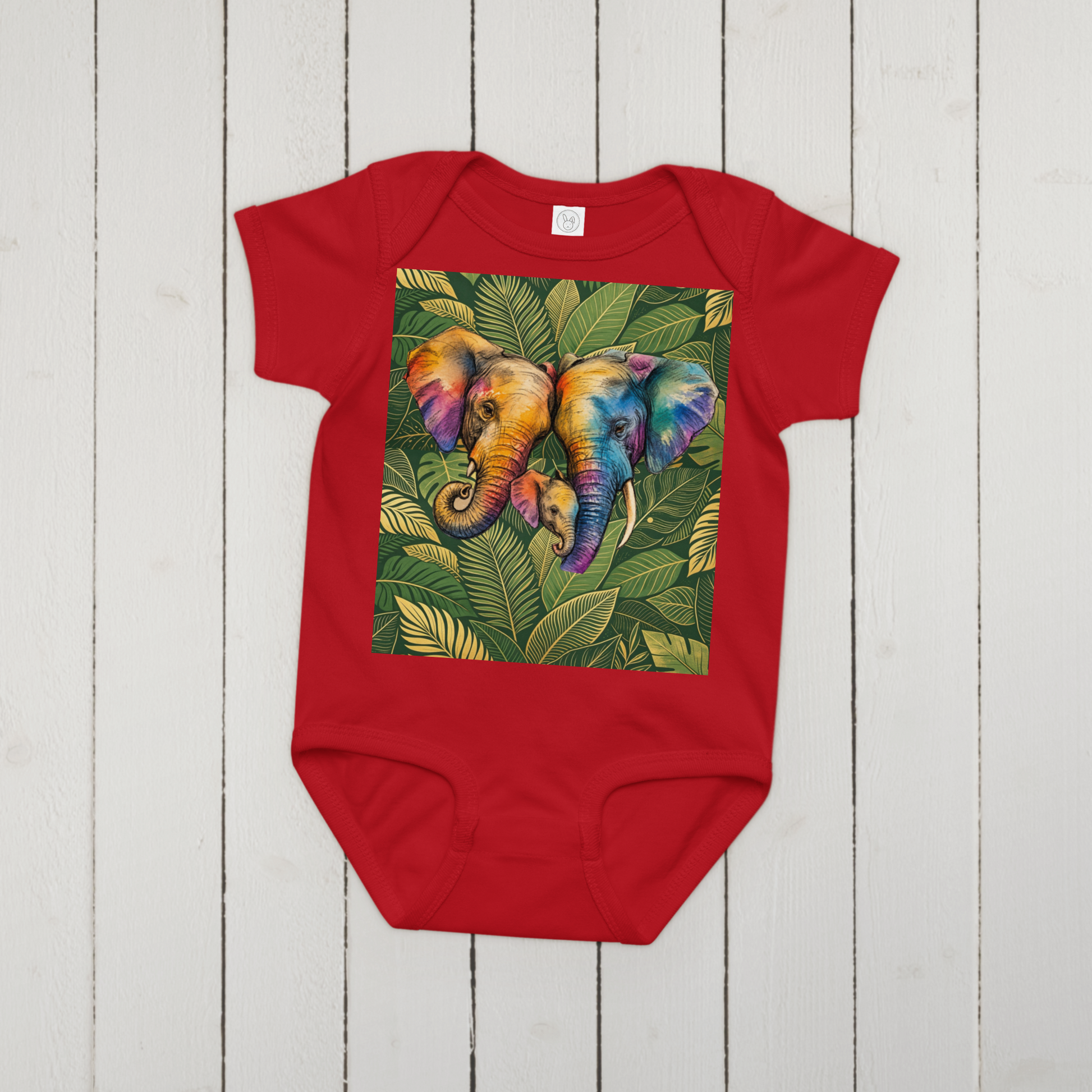 V.I.M Elephant Family Baby Comfort Jersey Bodysuit - Velvet Ink Market (V.I.M)