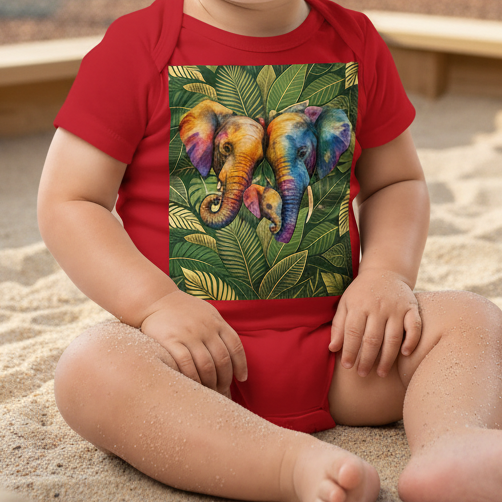 V.I.M Elephant Family Baby Comfort Jersey Bodysuit - Velvet Ink Market (V.I.M)