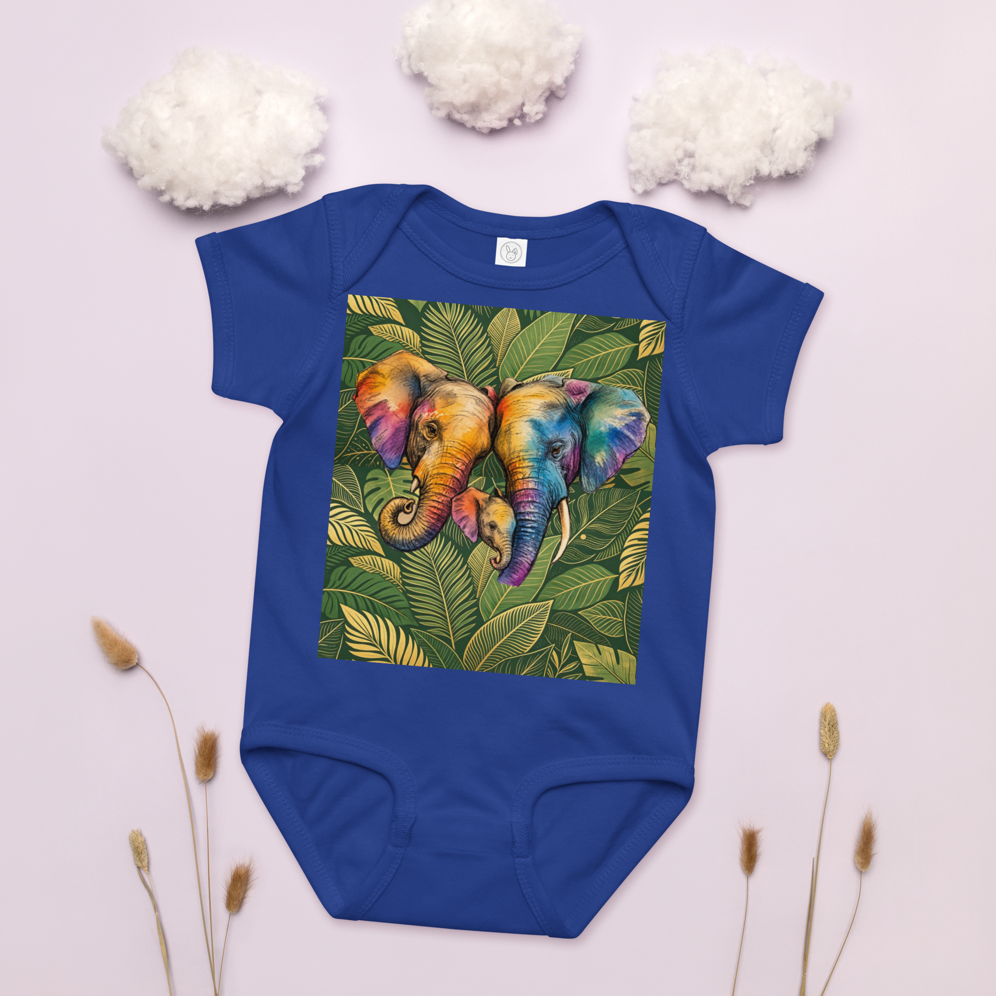 V.I.M Elephant Family Baby Comfort Jersey Bodysuit - Velvet Ink Market (V.I.M)