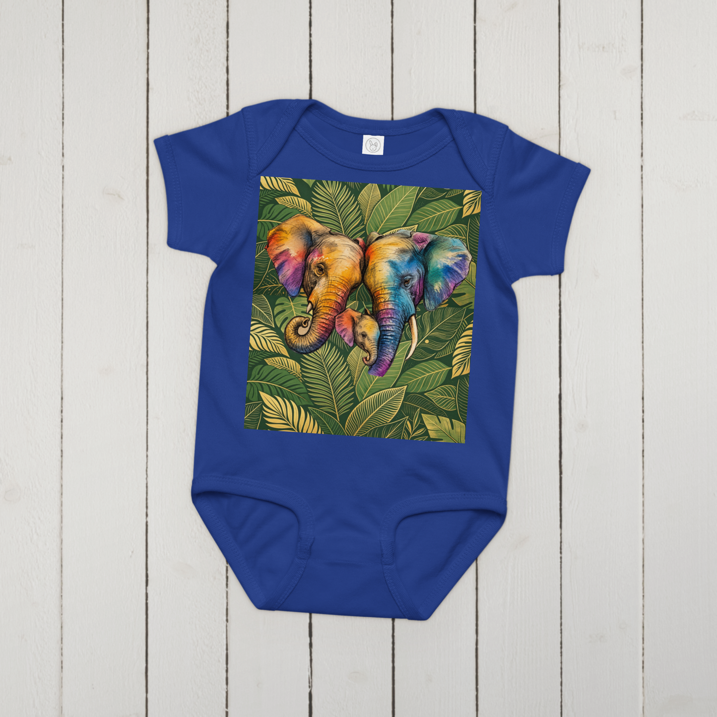 V.I.M Elephant Family Baby Comfort Jersey Bodysuit - Velvet Ink Market (V.I.M)