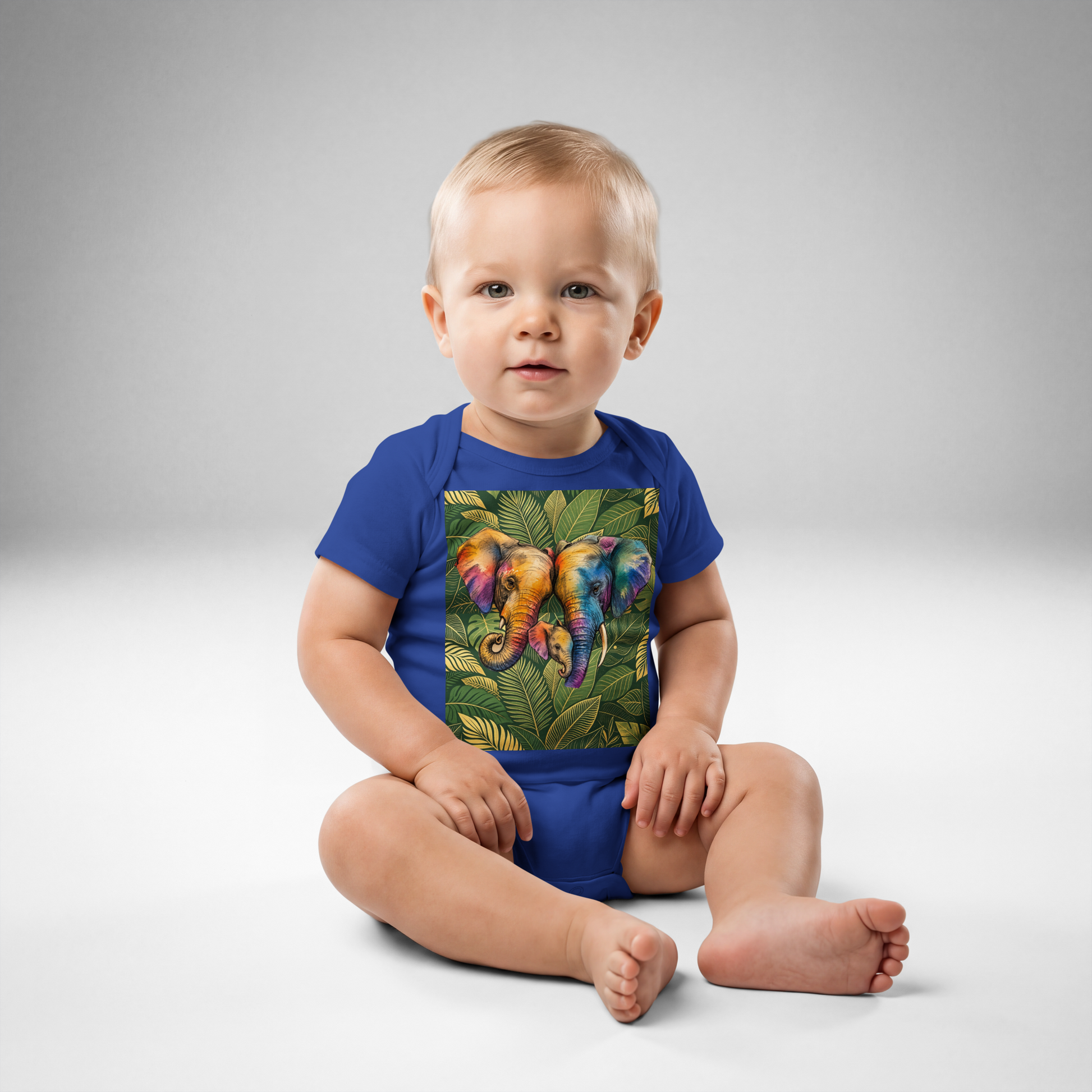 V.I.M Elephant Family Baby Comfort Jersey Bodysuit - Velvet Ink Market (V.I.M)