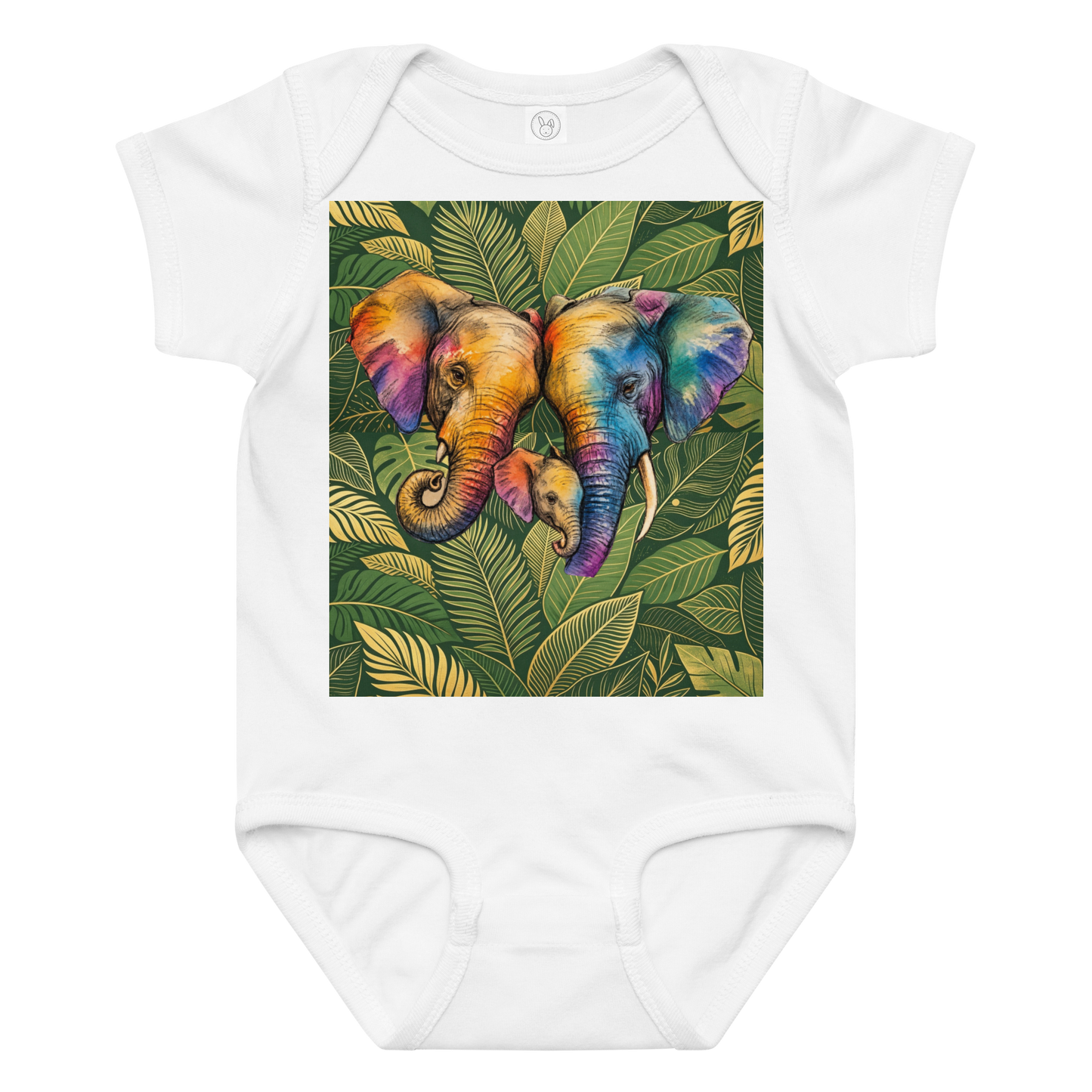 V.I.M Elephant Family Baby Comfort Jersey Bodysuit - Velvet Ink Market (V.I.M)
