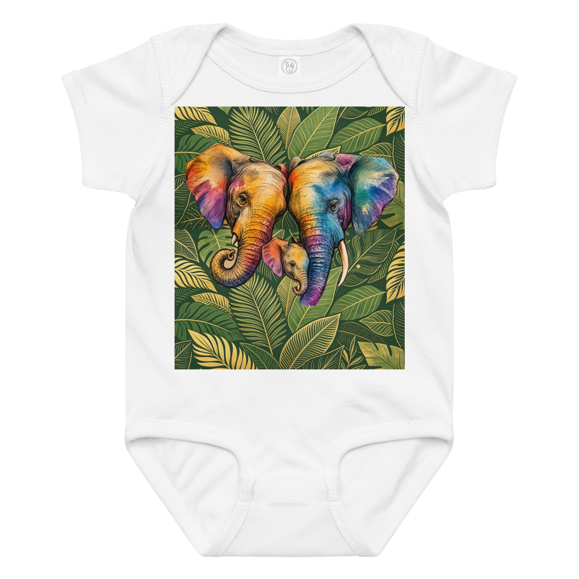 V.I.M Elephant Family Baby Comfort Jersey Bodysuit - Velvet Ink Market (V.I.M)