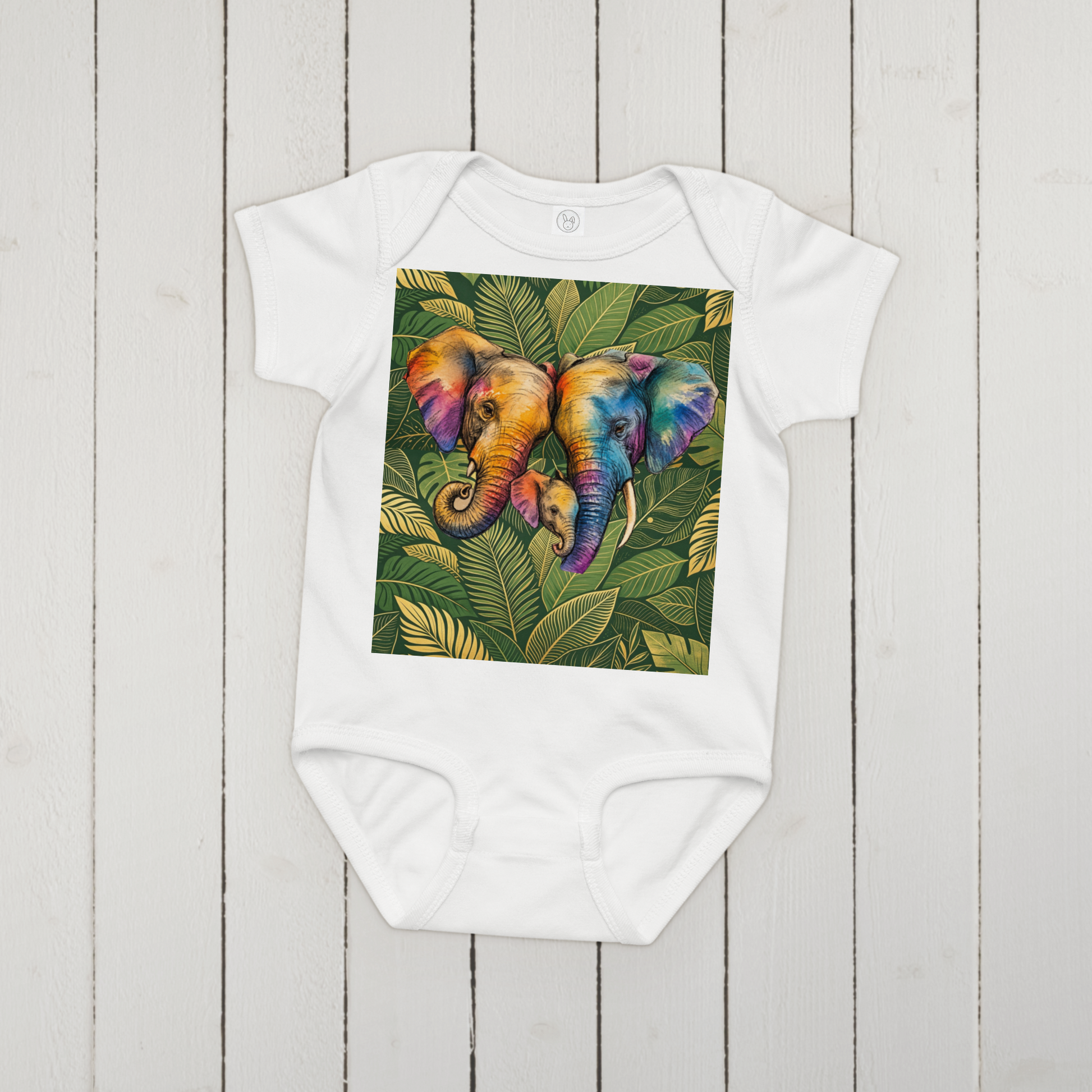 V.I.M Elephant Family Baby Comfort Jersey Bodysuit - Velvet Ink Market (V.I.M)