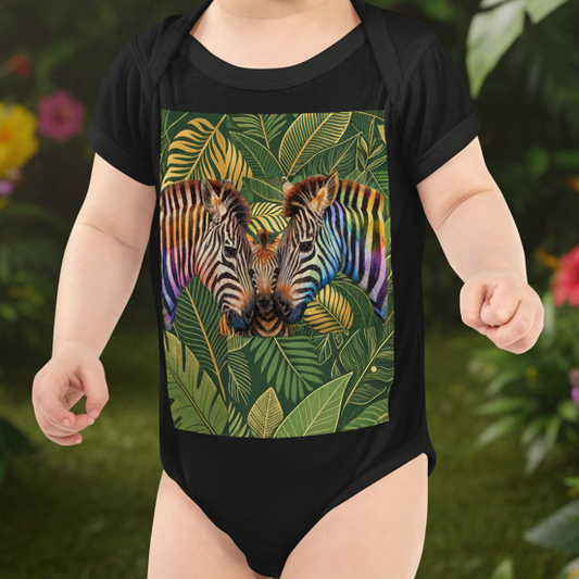V.I.M Zebra Family Leaf Print Infant Bodysuit - Velvet Ink Market (V.I.M)