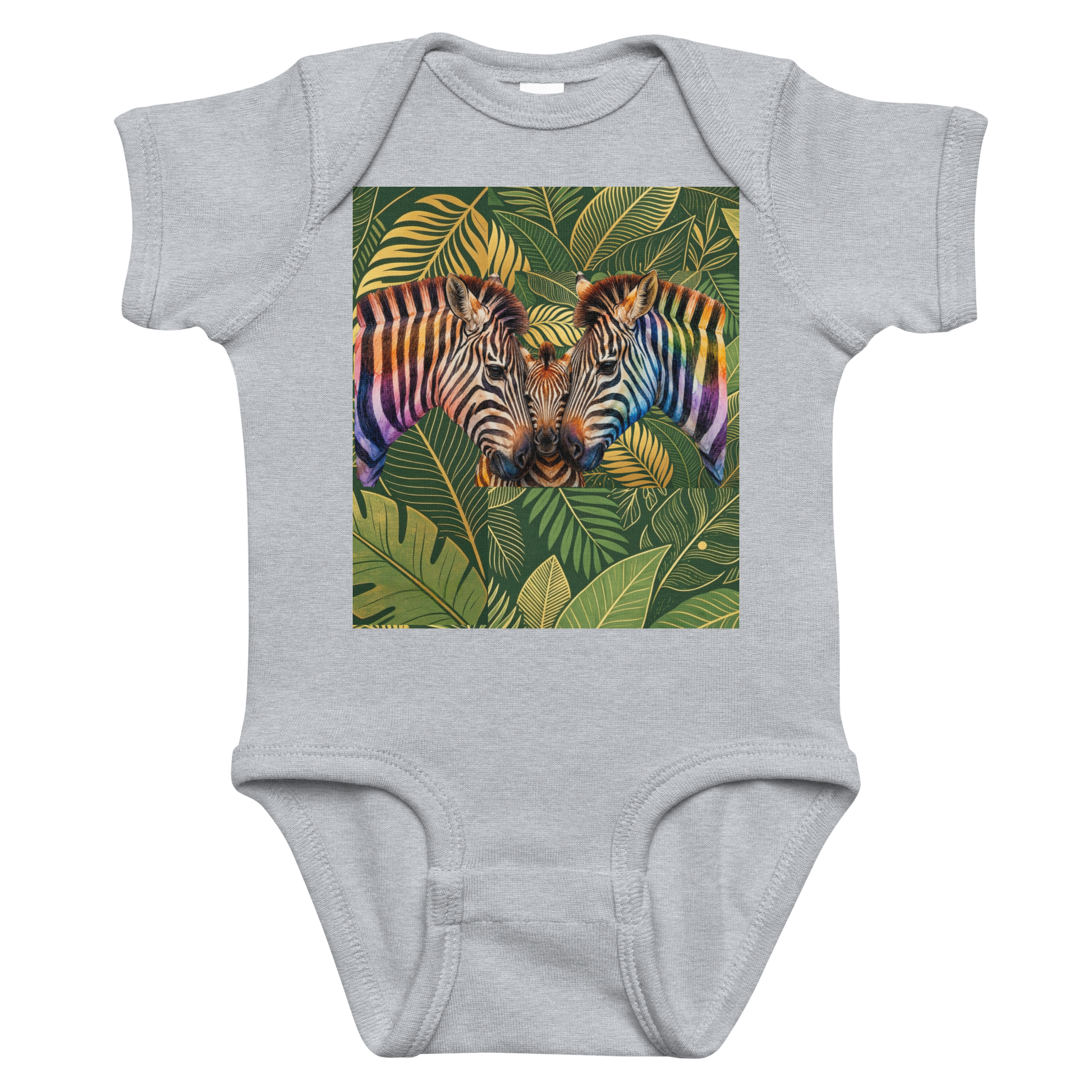 V.I.M Zebra Family Leaf Print Infant Bodysuit - Velvet Ink Market (V.I.M)