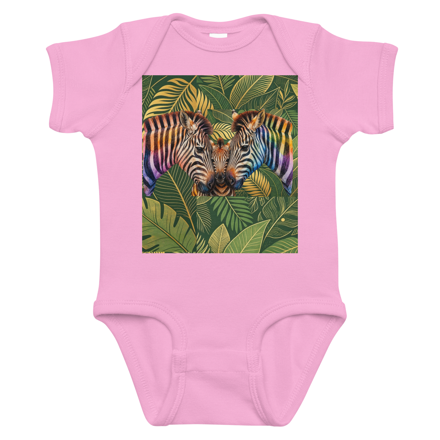 V.I.M Zebra Family Leaf Print Infant Bodysuit - Velvet Ink Market (V.I.M)