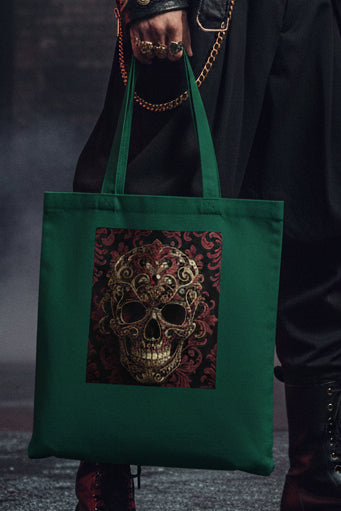 V.I.M Tribal Skull Print Cotton Tote Bag - Velvet Ink Market (V.I.M)