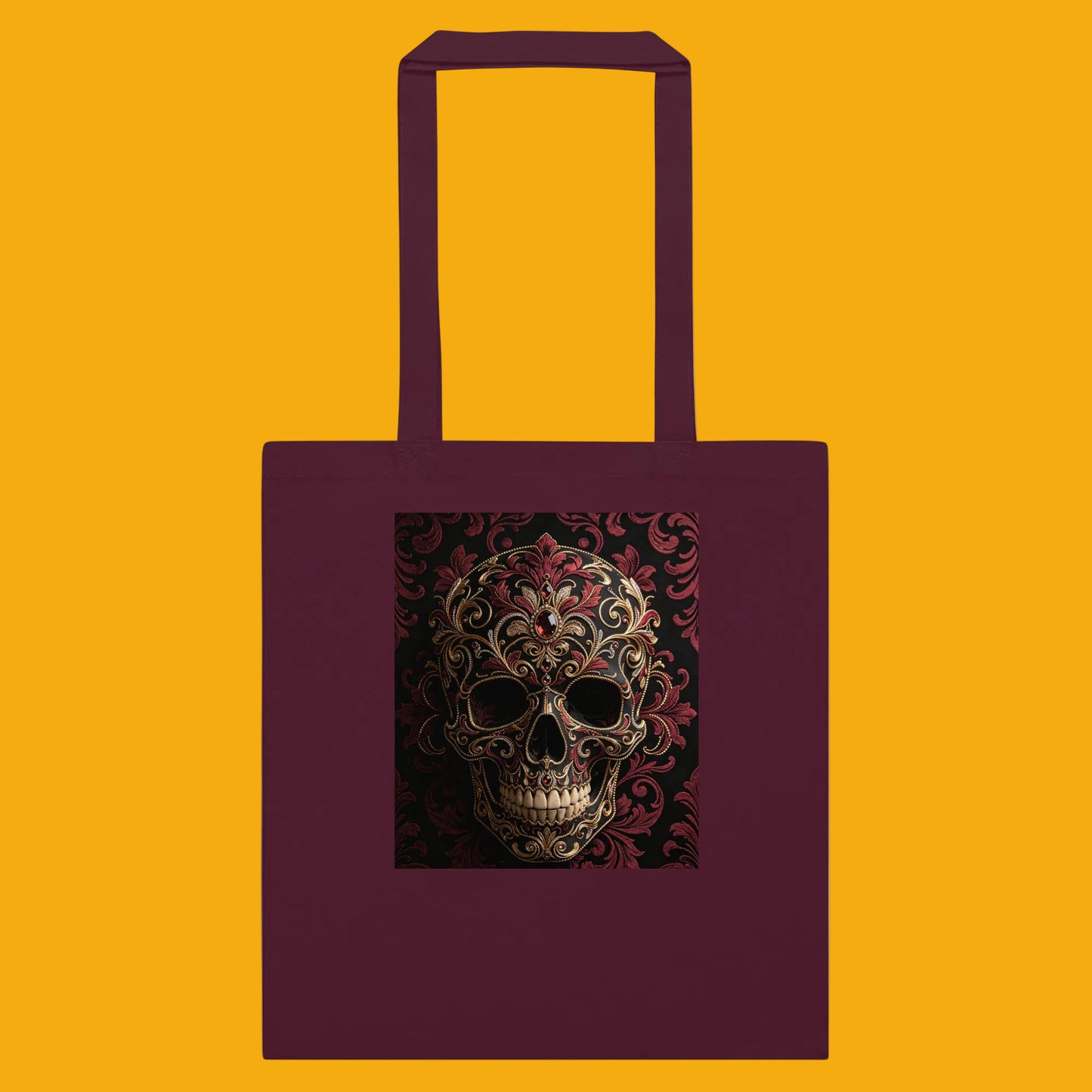V.I.M Tribal Skull Print Cotton Tote Bag - Velvet Ink Market (V.I.M)