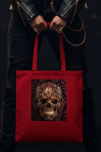 V.I.M Tribal Skull Print Cotton Tote Bag - Velvet Ink Market (V.I.M)
