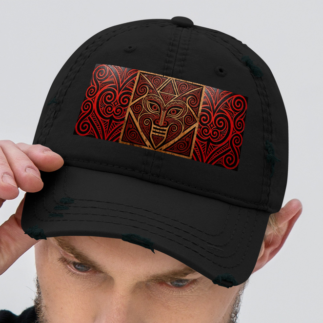 V.I.M Mauri Tribal Heritage Distressed Dad Hat - Velvet Ink Market (V.I.M)