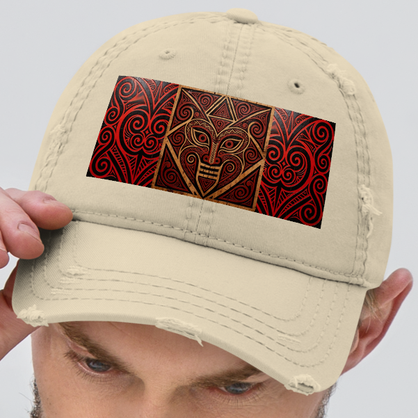 V.I.M Mauri Tribal Heritage Distressed Dad Hat - Velvet Ink Market (V.I.M)