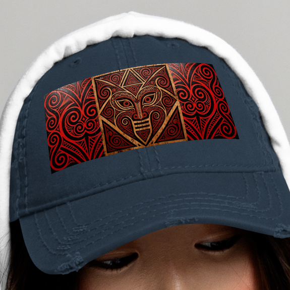 V.I.M Mauri Tribal Heritage Distressed Dad Hat - Velvet Ink Market (V.I.M)