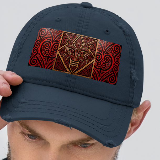 V.I.M Mauri Tribal Heritage Distressed Dad Hat - Velvet Ink Market (V.I.M)