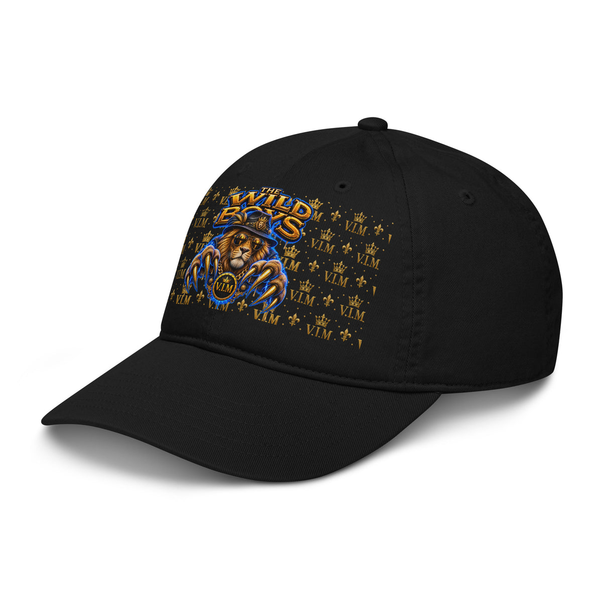 Wild Boys Lion Graphic Dad Hat — left front view