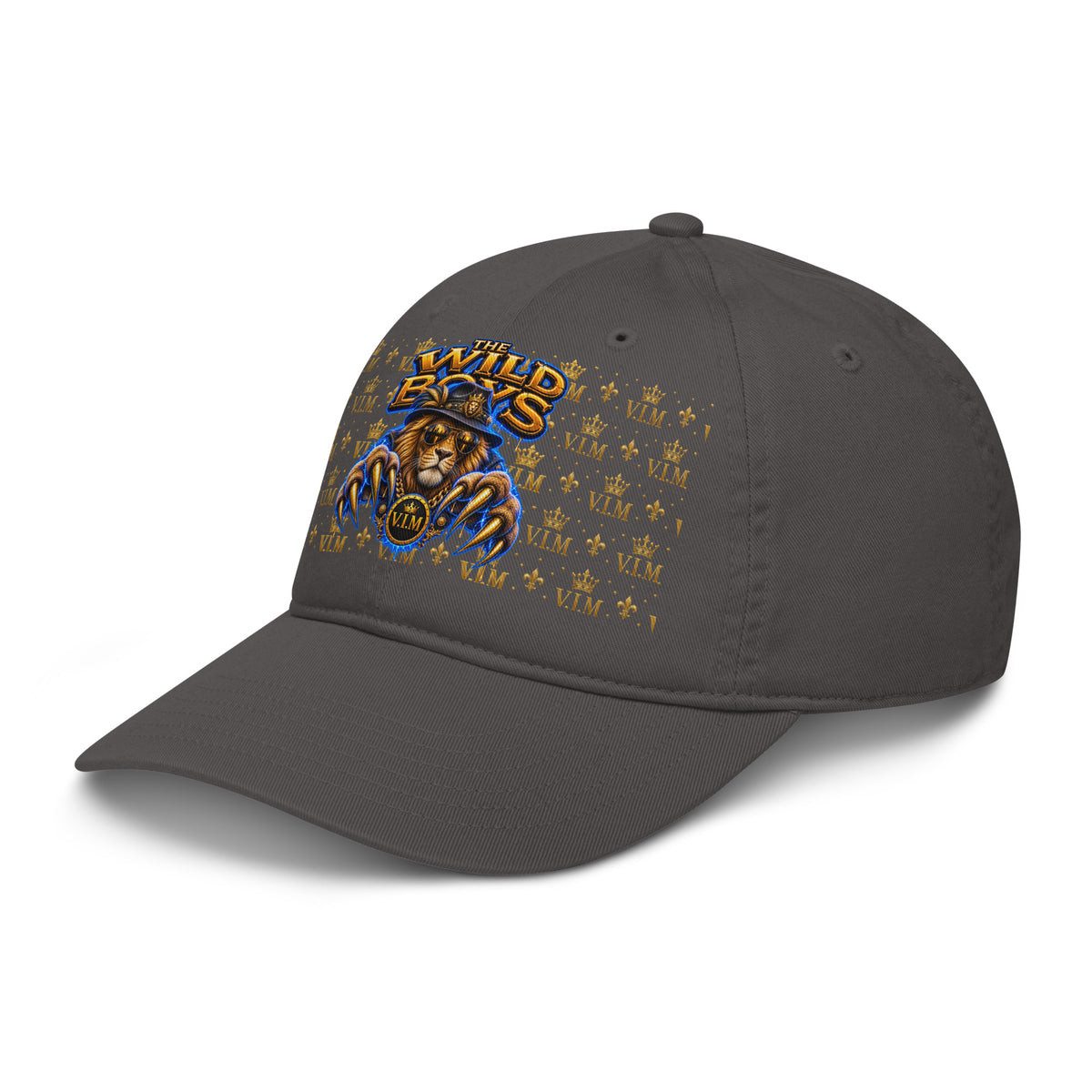 Wild Boys Lion Graphic Dad Hat — left front view