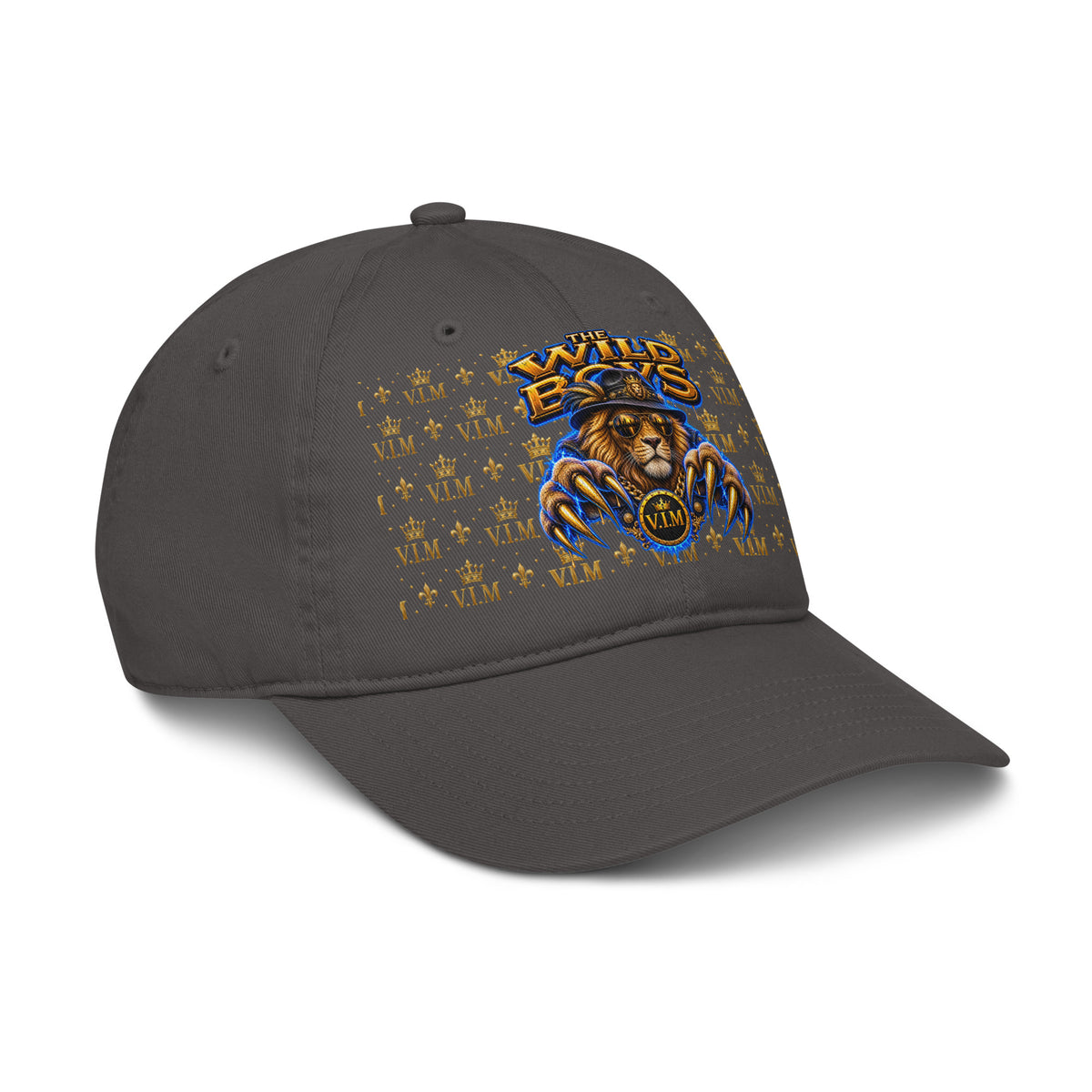Wild Boys Lion Graphic Dad Hat — right front view