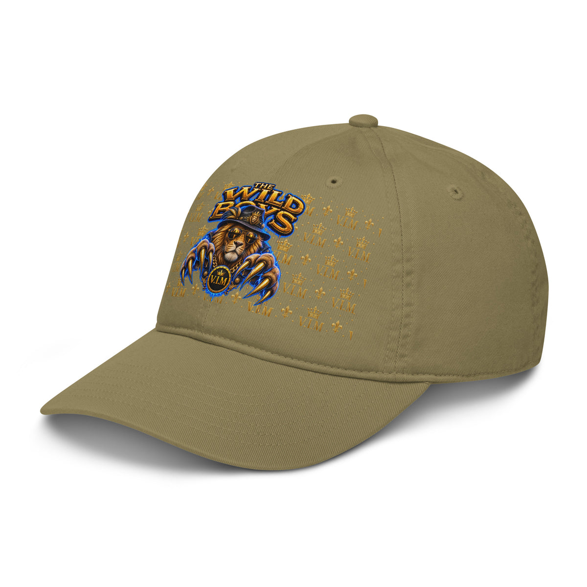 Wild Boys Lion Graphic Dad Hat — left front view