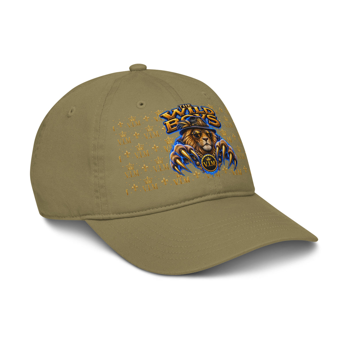 Wild Boys Lion Graphic Dad Hat — right front view