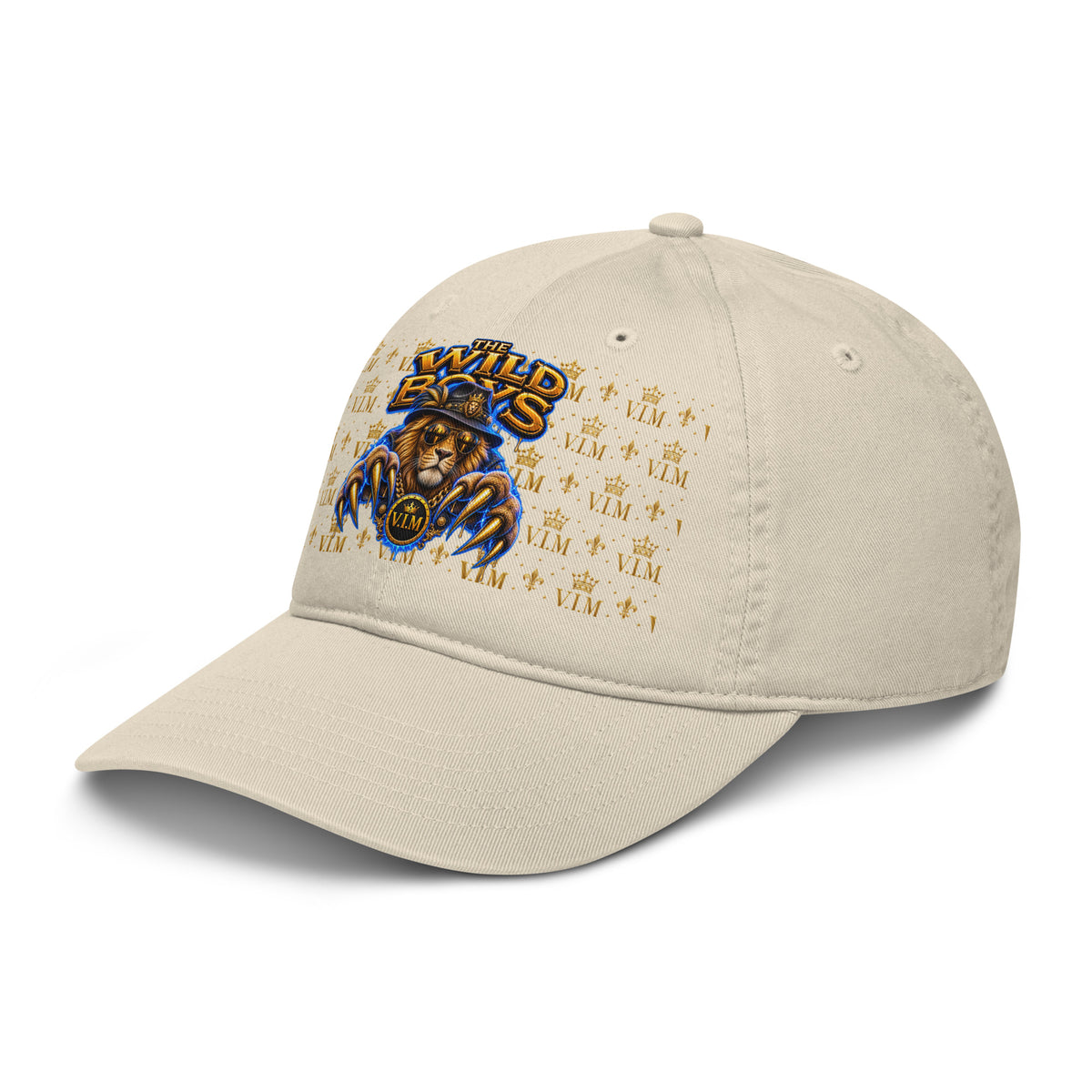 Wild Boys Lion Graphic Dad Hat — left front view