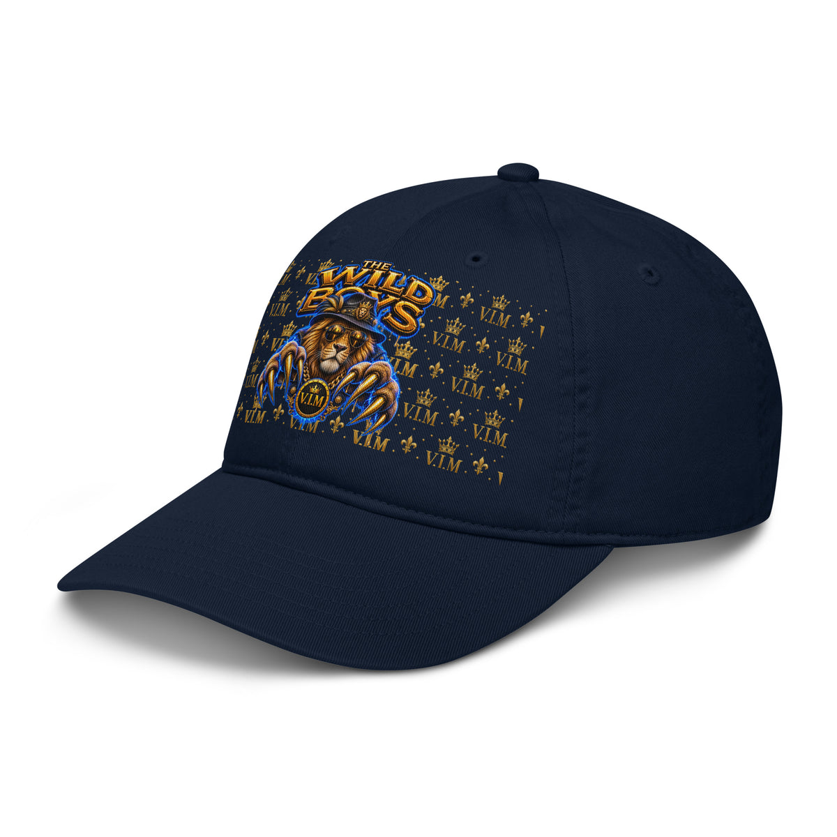 Wild Boys Lion Graphic Dad Hat — left front view