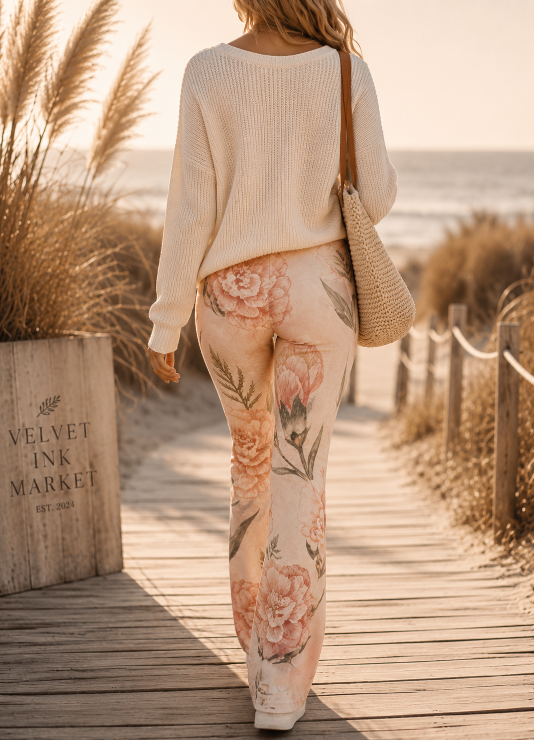 Elevate Your Style with V.I.M Bold Floral Flare Leggings - Velvet Ink Market (V.I.M)