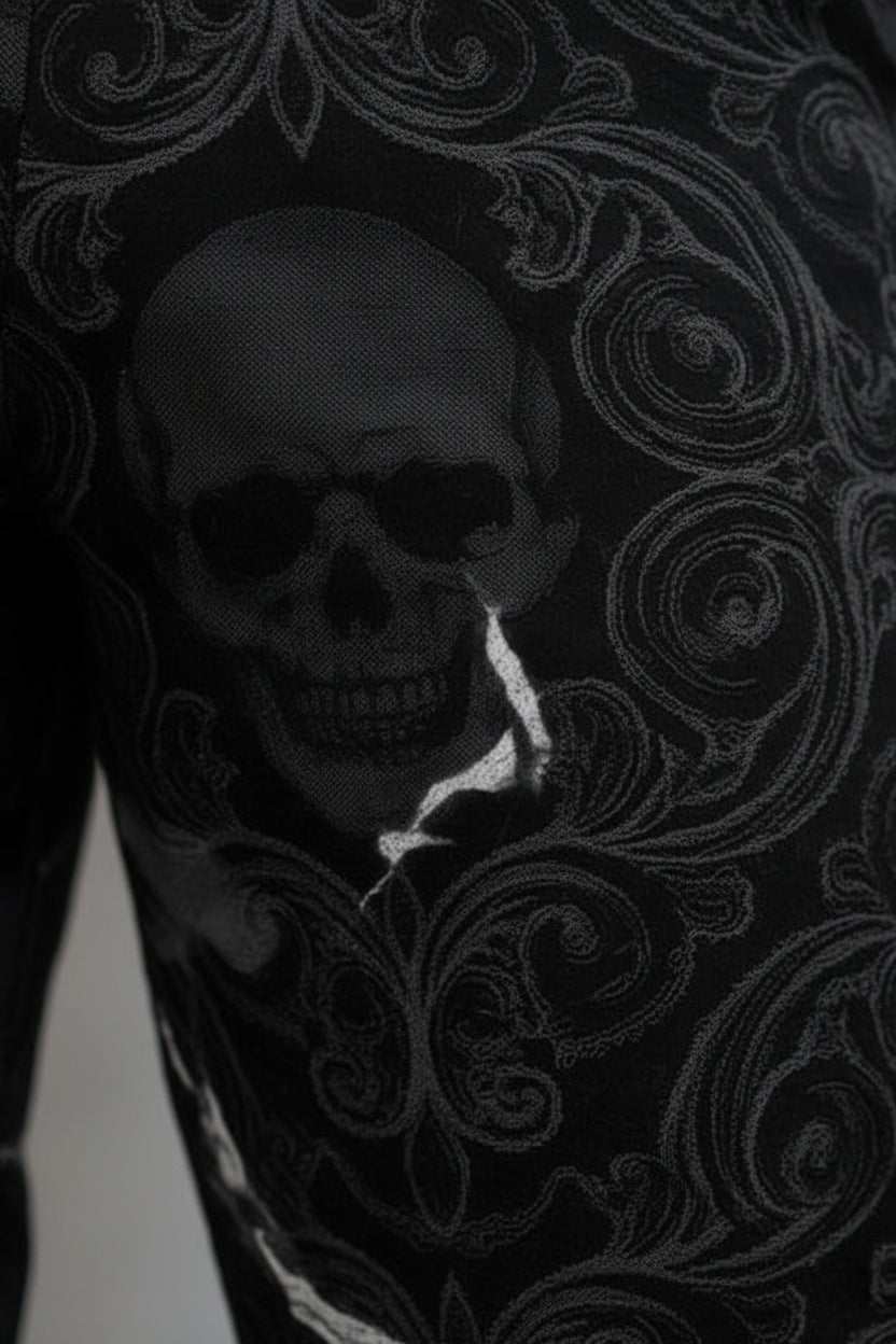 Wide-Leg Skull Motive Pants: Embrace Comfort with Bold Style - Velvet Ink Market (V.I.M)